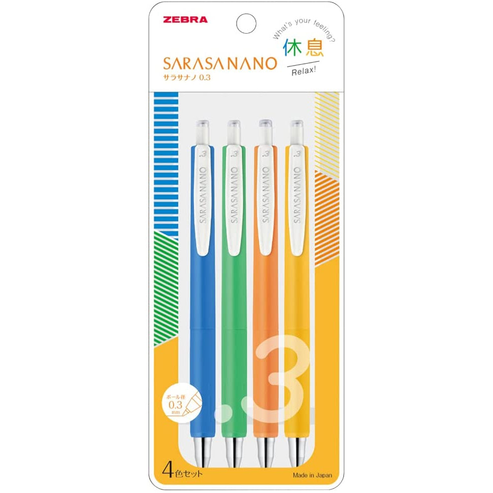 Sarasa Nano 0.3mm 4-Color Set Relax