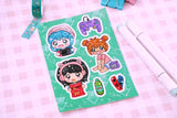 Kawaii Anime Gamer Sticker Sheet