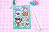 Kawaii Anime Gamer Sticker Sheet