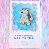 Pin de esmalte de tortuga laúd 