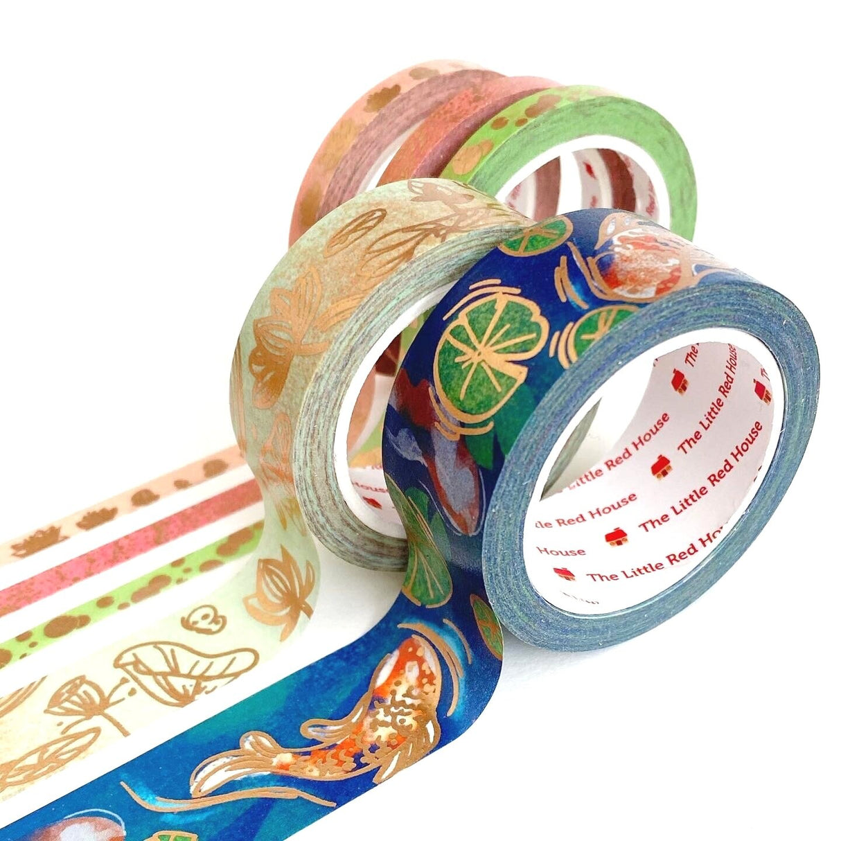 Lotus Pond Washi Tape Set Gold Foil