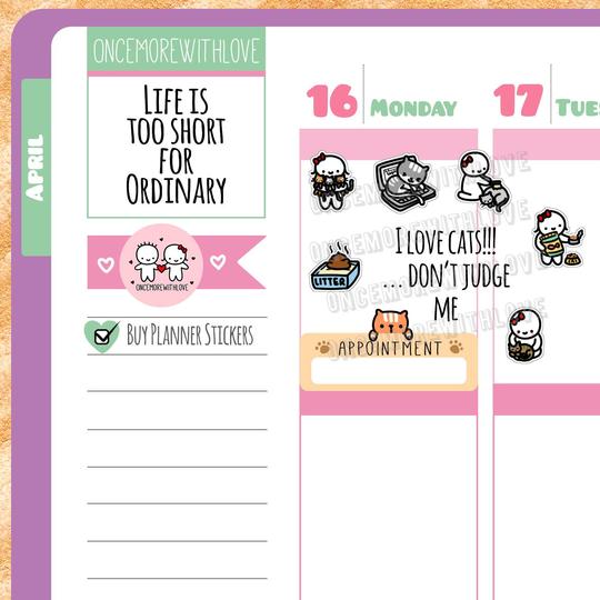 Cat Lady Munchkin Planner Stickers