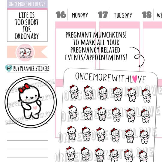 Pregnancy or Food Baby Icon Munchkins Planner Stickers