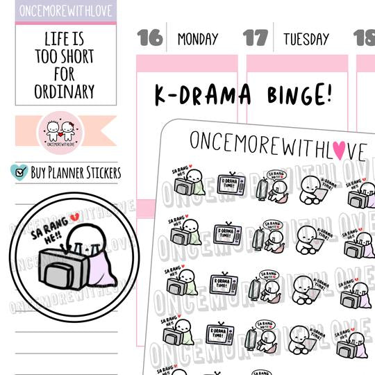 Korean Drama Binge Munchkin Planner Stickers