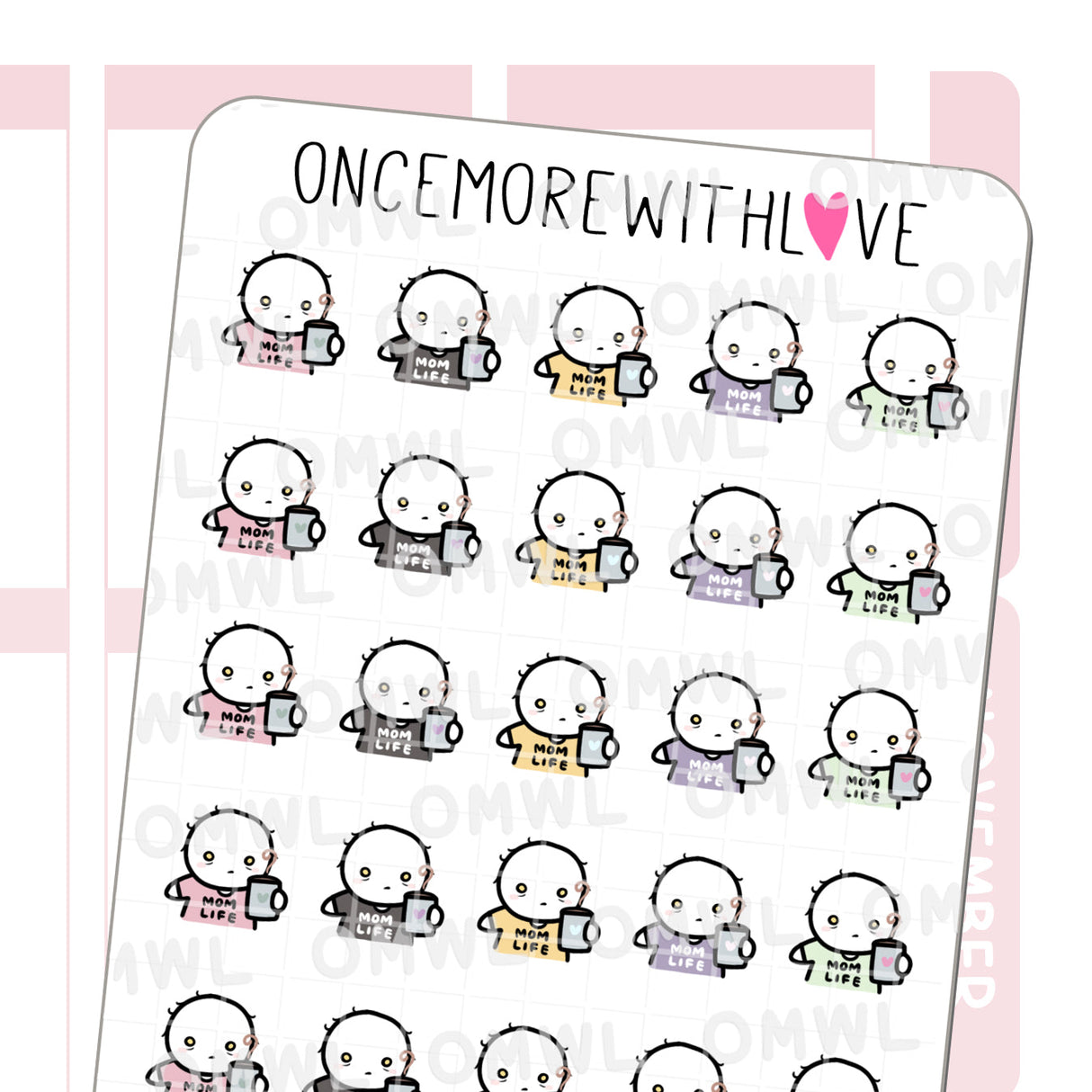 M888 Tired Mom Life Planner Stickers