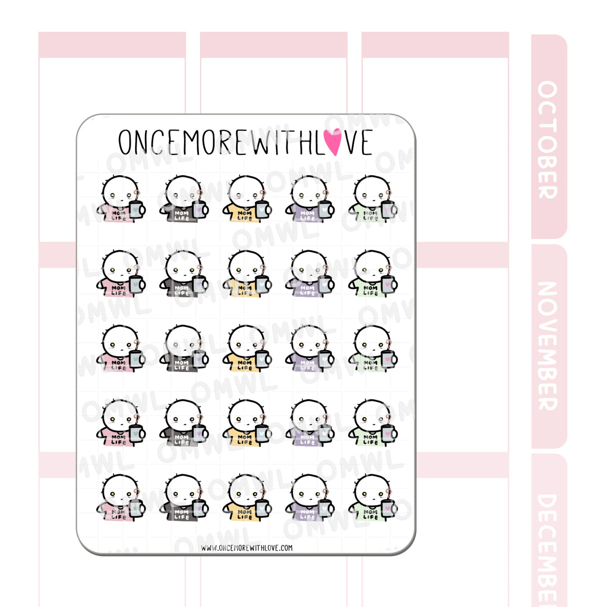 M888 Tired Mom Life Planner Stickers