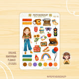 Retro Girl Sticker PaperaicaShop