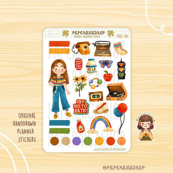 Retro Girl Sticker PaperaicaShop