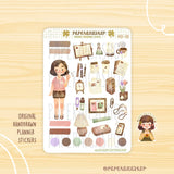 Cute Study Girl Stickers PaperaicaShop