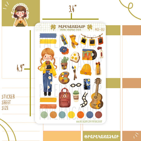 Cute Art Girl Sticker PaperaicaShop