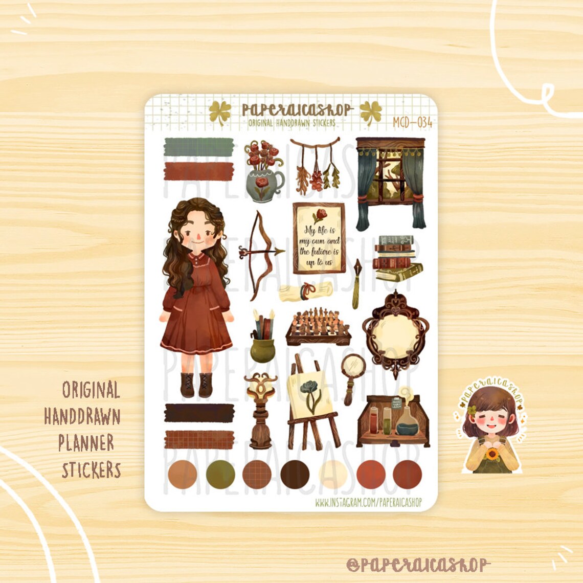 Cute Victorian England Girl Stickers PaperaicaShop