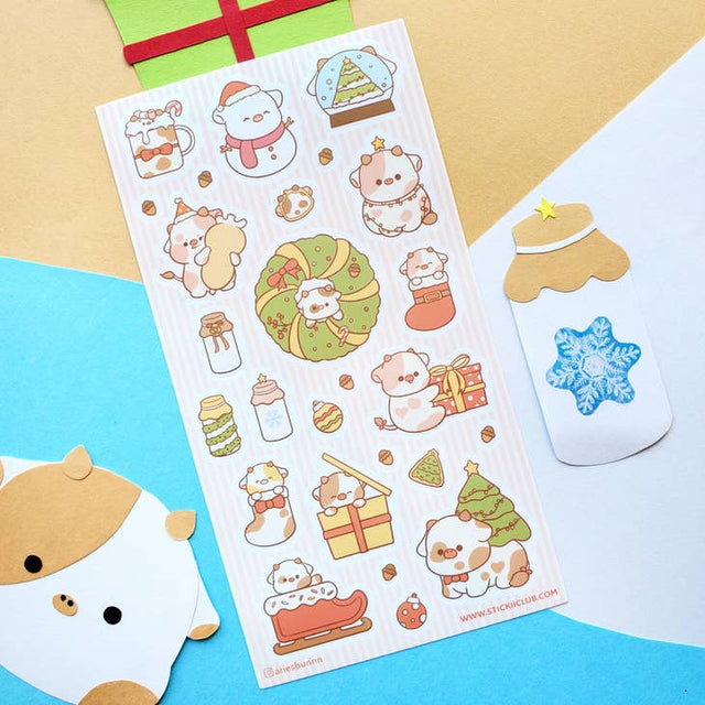 Merry Cowmas Sticker Sheet