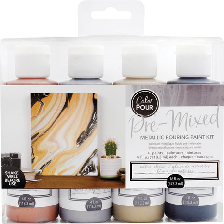 50 % DE DESCUENTO: Kit de pintura premezclada Meteor Shower Color Pour, paquete de 4 