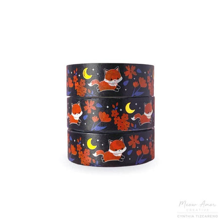 Midnight Fox Gold Foil Washi Tape