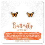 Monarch Butterfly Stud Earrings