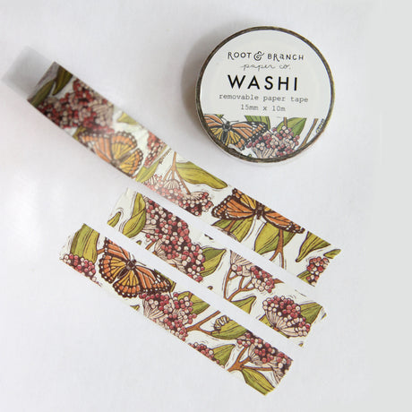 Monarch and Milkweed Washi Tape