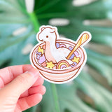 Monster Cereal Bowl Vinyl Sticker - Cream and Pink