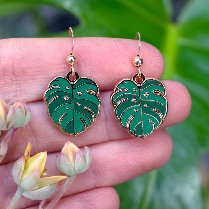 Monstera Dangle Earrings