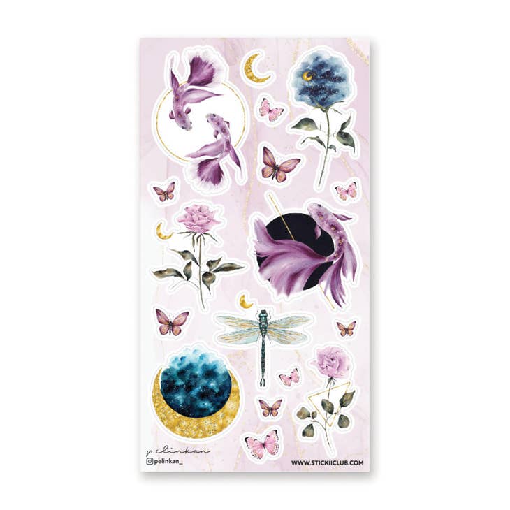 Moonlit Koi Pond Sticker Sheet