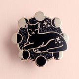 Moon Phases Cat Enamel Pin