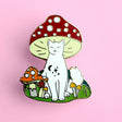 Mushroom Cat Enamel Pin