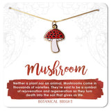 Mushroom Charm Necklace Gold Plated