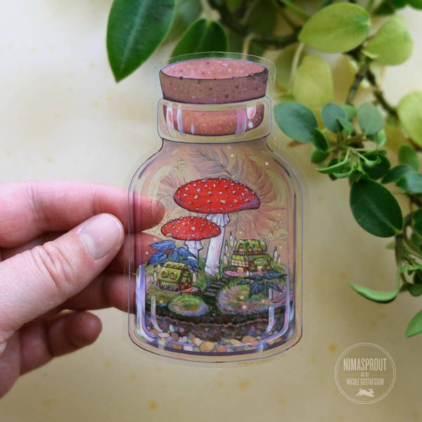 Mushroom Terrarium Sticker Nimasprout