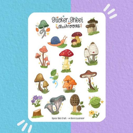 Mushrooms Sticker Sheet