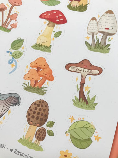 Mushrooms Sticker Sheet