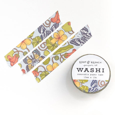 Nasturtium Garden + Swallowtail Butterfly Washi Tape