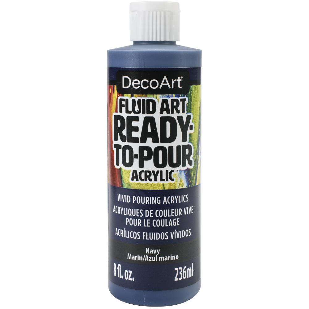 50 % DE DESCUENTO - Pintura acrílica lista para verter FluidArt de color azul marino, 8 oz