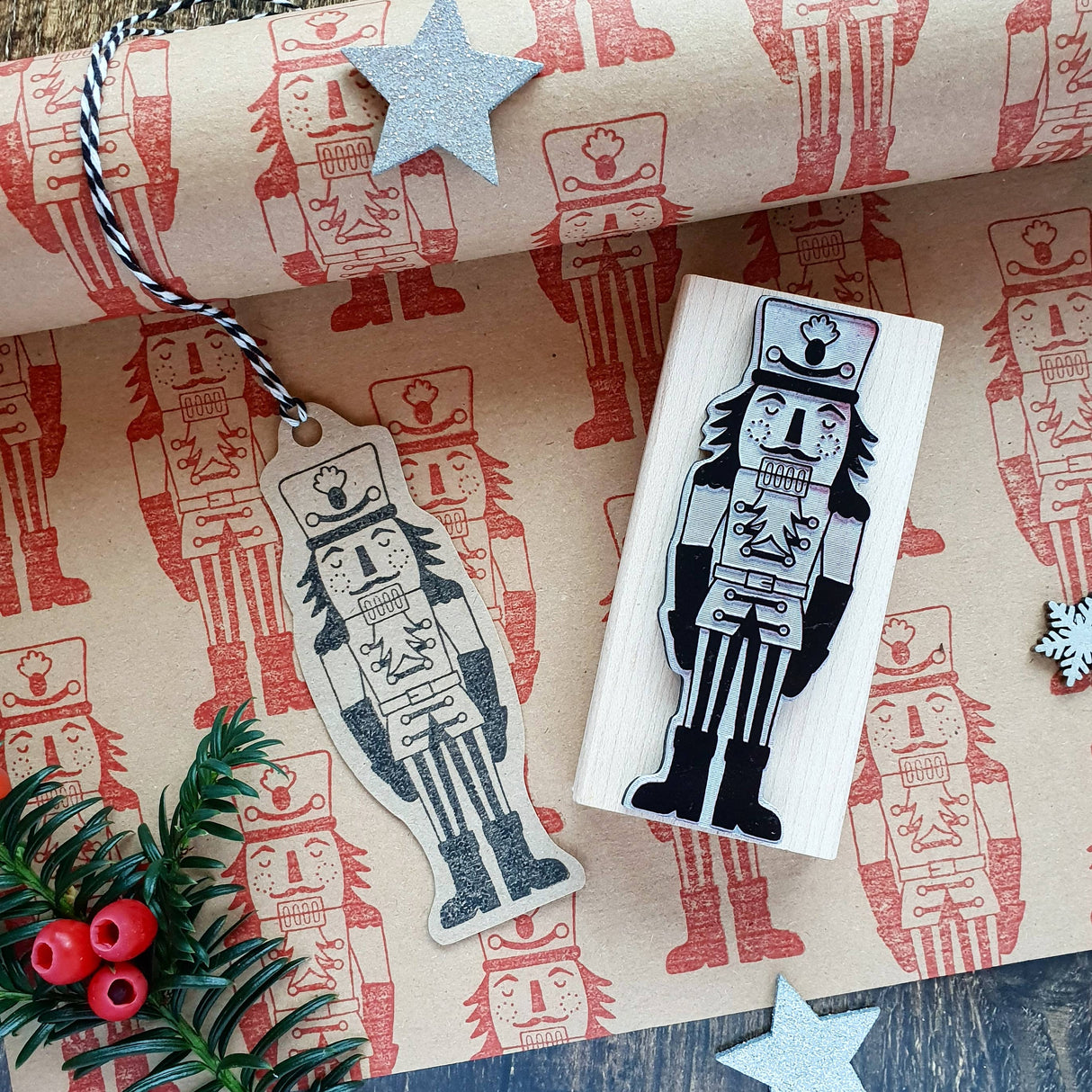 Nutcracker Christmas Rubber Stamp