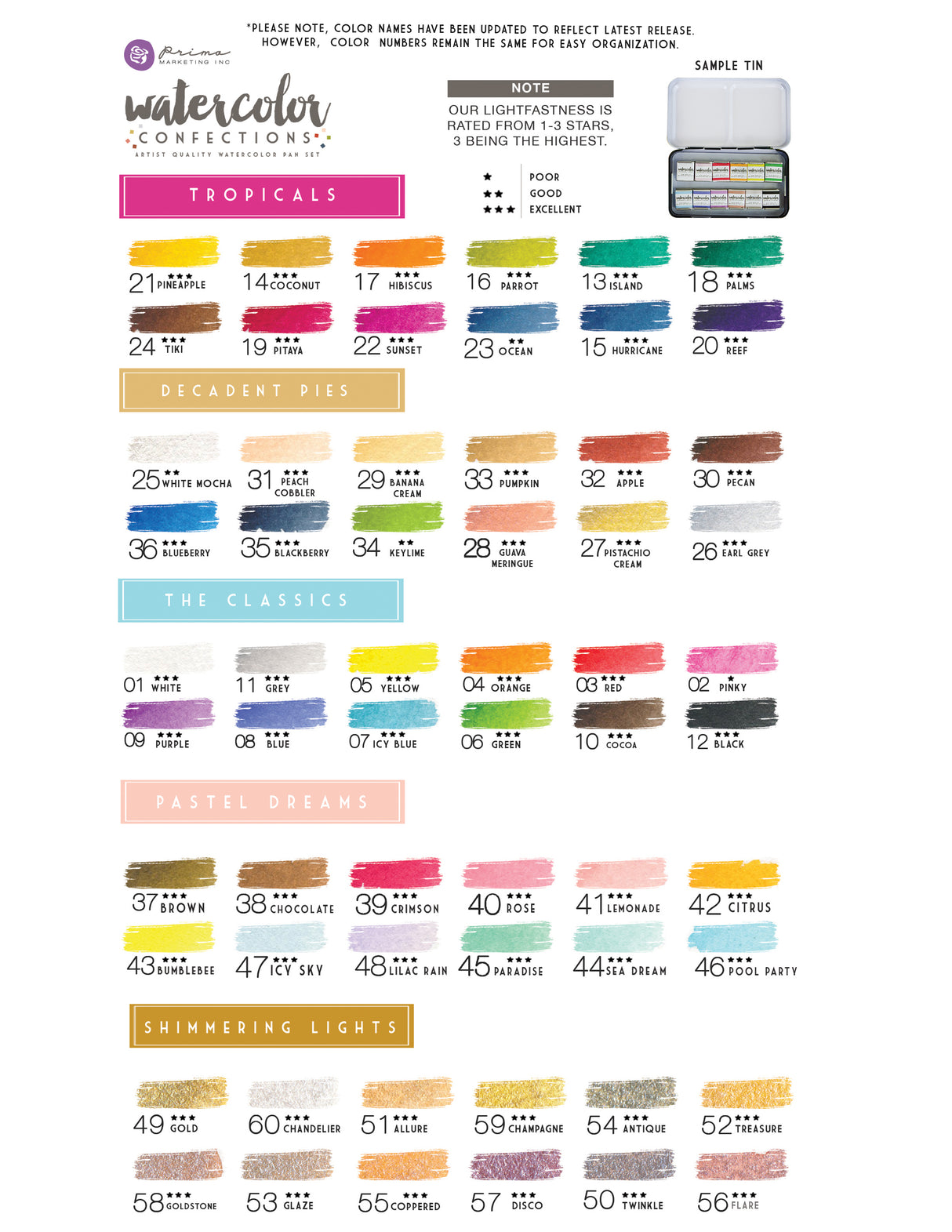 Prima Watercolor Pan Pastel Dreams 12/Pkg