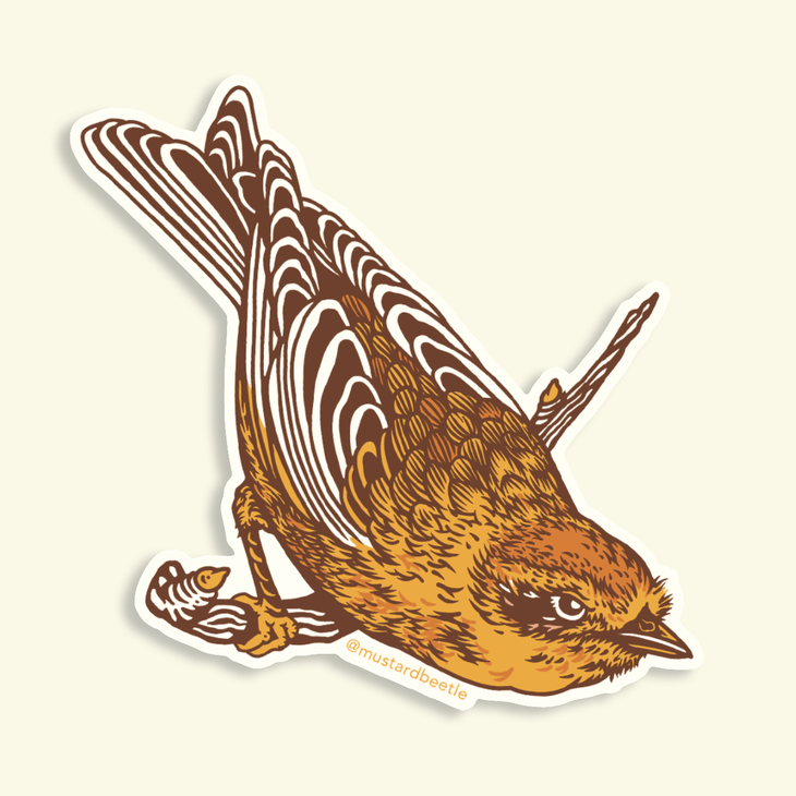 Palm Warbler Bird Vinyl Sticker