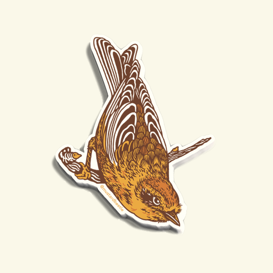 Palm Warbler Bird Vinyl Sticker