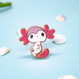 Pastel Axolotl and Starfish Enamel Pin