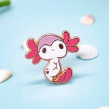 Pastel Axolotl and Starfish Enamel Pin