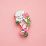 Peony Manatee Pin