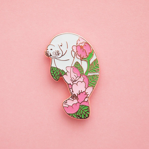 Peony Manatee Pin