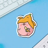 Pig in Banana Skin Vinyl Sticker