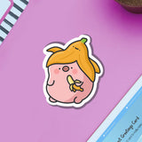 Pig in Banana Skin Vinyl Sticker