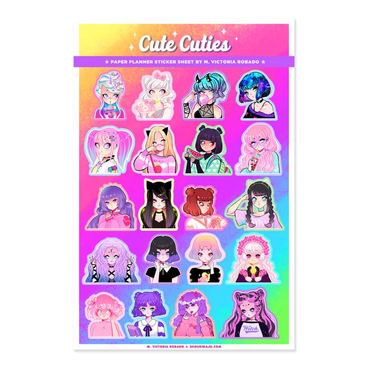 Cute Cuties Girl Planner Sticker Sheet