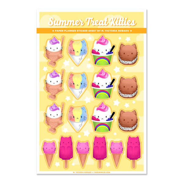 Kitties Summer Treats Planner Sticker Sheet