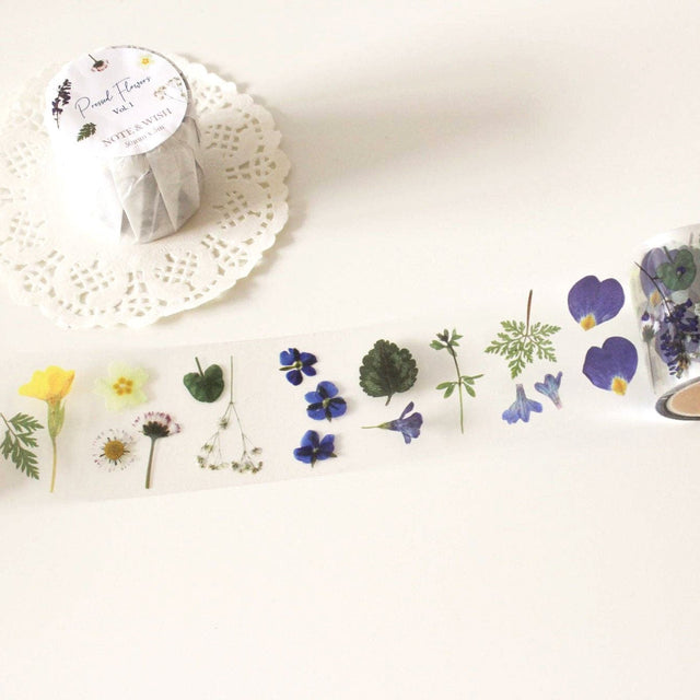 Pressed Flower PET Tape Note & Wish