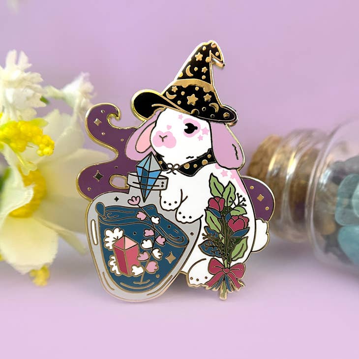 Rabbit Witch Enamel Pin