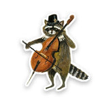 Raccoon Cellist Vinyl Sticker