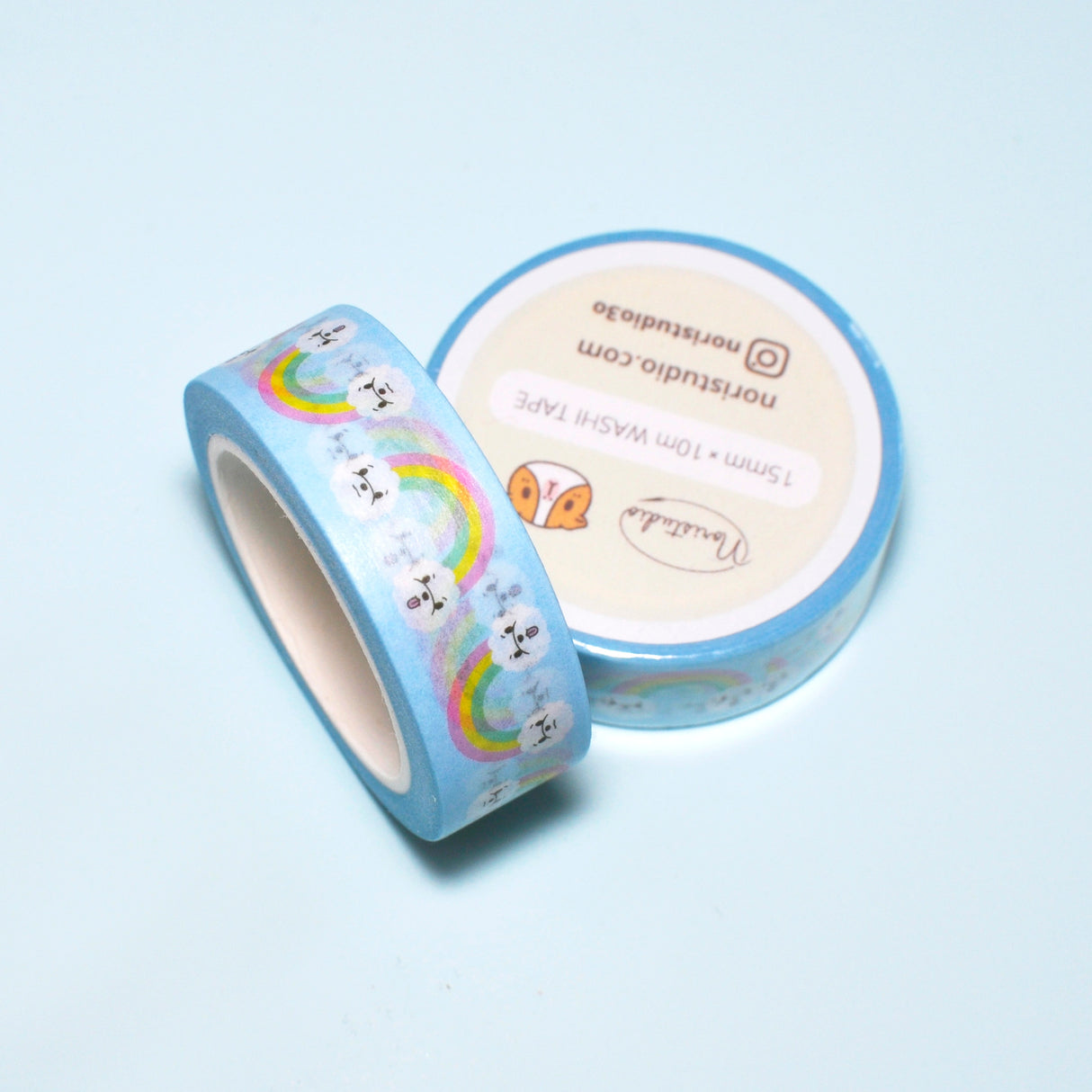 Rainbow Bichon Washi Tape