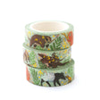 This cute washi tape features eight happy rainforest critters! Pangolin, asian elephant, three-toed sloth, golden lion tamarin, malayan tapir, clouded leopard, okapi, and tree kangaroo.