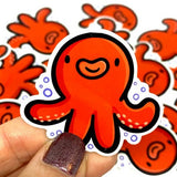 Red Octopus Mini Sticker