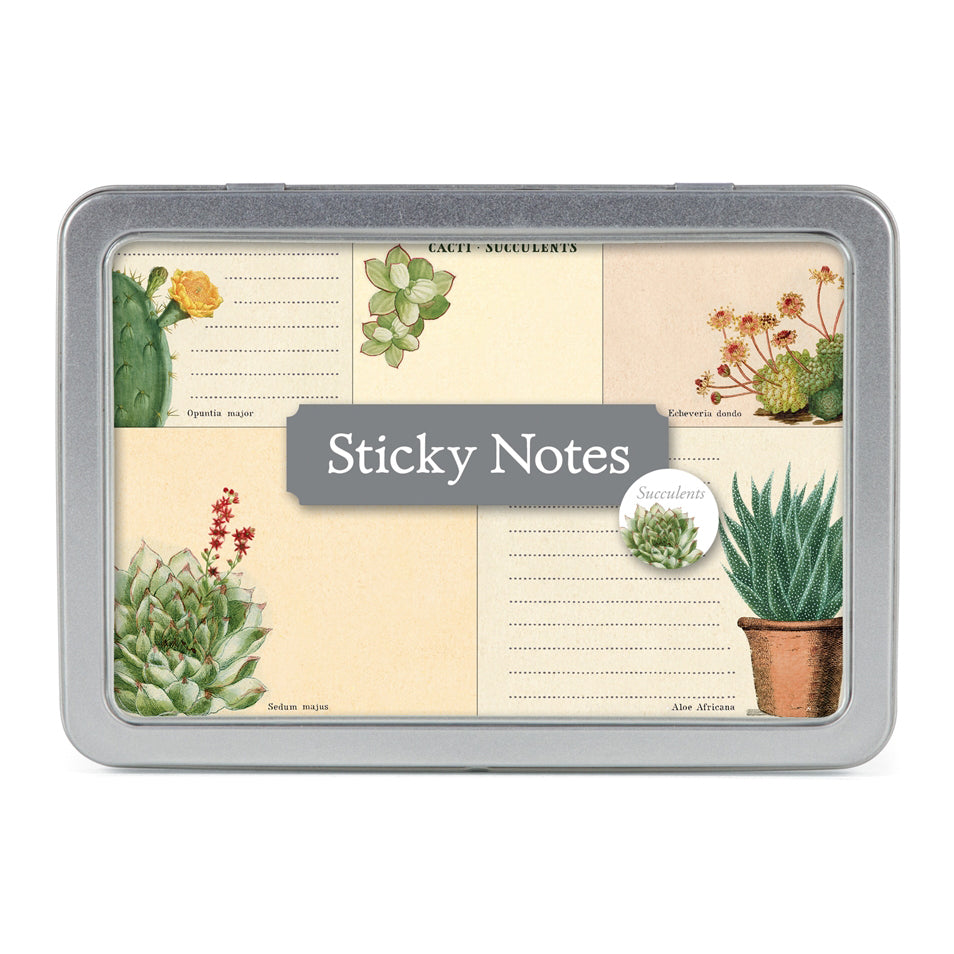 Succulents Sticky Notes Tin Cavallini & Co. (300 count)